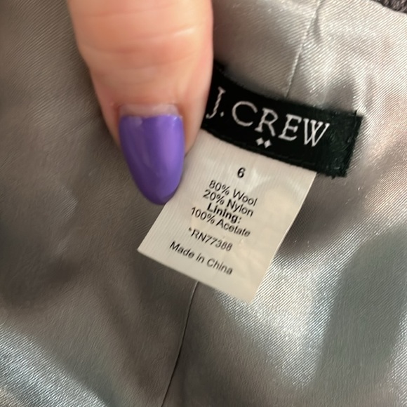 J Crew Factory Blazer Herringbone Gray Wool Blend Size 6 Lined - Picture 6 of 8